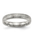 Stainless Steel Polished and Textured 4mm Band Ring