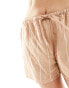 Esmee stripe beach short co-ord in beige and white Beige and White, 40 - фото #4