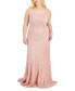 Фото #1 товара Trendy Plus Size Glitter Lace Gown