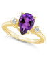 Фото #1 товара Кольцо Macy's Amethyst and Diamond 14K Yellow Gold.