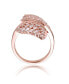 RA 18K Rose Gold Plated Clear Cubic Zirconia Cluster Wing Ring
