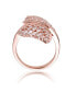 ფოტო #3 პროდუქტის RA 18K Rose Gold Plated Clear Cubic Zirconia Cluster Wing Ring