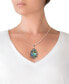 Фото #3 товара Marcasite and Abalone Doublet Teardrop Pendant+18" Chain in Sterling Silver