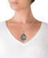 ფოტო #3 პროდუქტის Marcasite and Abalone Doublet Teardrop Pendant+18" Chain in Sterling Silver