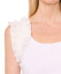 Women's Ruffle Sleeveless Rib Knit Tank Top