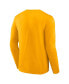 Фото #2 товара Men's Gold West Virginia Mountaineers Distressed Arch Over Logo Long Sleeve T-shirt