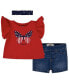 Фото #1 товара Baby Girls Top, Shorts and Headband Set