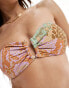 Vero Moda mix and match bandeau bikini top in pastel snake print IRISH CREAM SINE, S - EU 36 - фото #2