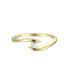 ფოტო #2 პროდუქტის Gv Sterling Silver 14k Gold Plated With White Freshwater Pearl Ocean Wave Stacking Ring