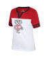 ფოტო #3 პროდუქტის Women's White, Heather Red Wisconsin Badgers Frost Yourself Notch Neck T-shirt