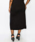 Фото #2 товара Plus Size Sequin Side Contrast Fold Over Midi Skirt