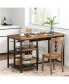 Фото #2 товара Kitchen Island with Storage Shelves, Industrial Small Dining Island Table with 5 Shelves, Butcher Block Island with Large Worktop, Saving Space, Rustic Brown Not Include Stools）