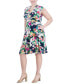 ფოტო #3 პროდუქტის Plus Size Floral Surplice-Neck Dress