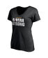 ფოტო #4 პროდუქტის Women's Black Washington Football Team Rivera Strong V-Neck T-shirt