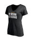 Women's Black Washington Football Team Rivera Strong V-Neck T-shirt