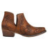 Roper Ava Embossed Snip Toe Cowboy Booties Womens Brown Casual Boots 09-021-1567