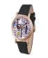 Фото #1 товара Часы и аксессуары ewatchfactory женские наручные часы Disney Cruella Vintage Inspired с черным кожаным ремешком 38 мм