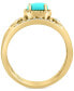 ფოტო #5 პროდუქტის EFFY® Turquoise & Diamond (1/6 ct. t.w.) Multirow Ring in 14k Gold