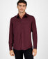 ფოტო #1 პროდუქტის Men's Long Sleeve Button-Front Satin Shirt, Created for Macy's