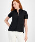 Фото #4 товара Cap-Sleeve Button-Up Blouse