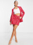 Фото #1 товара River Island co-ord dogtooth boucle skort in bright pink