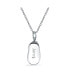 ფოტო #3 პროდუქტის Baby Shoe Bootie Charm Engravable Pendant Necklace Gift For New Mother Women CZ Polished .925 Sterling Silver