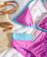 Фото #7 товара Juniors' Contrast-Trim Triangle Bikini Top, Created for Macy's