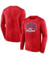 ფოტო #1 პროდუქტის Men's Heather Red LA Clippers Front Court Press Snow Wash Long Sleeve T-Shirt