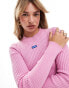 Фото #4 товара HUGO Blue knitted jumper in pink