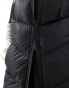 Threadbare Petite longline padded gilet with hood in black