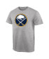 ფოტო #1 პროდუქტის Men's Ash Buffalo Sabres Team Primary Logo T-shirt