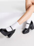 Фото #7 товара ASOS DESIGN – Penny – Mary-Jane-Schuhe in Schwarz mit Absatz, Plateausohle und weiter Passform