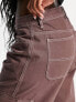 COLLUSION x015 anti fit cargo jean with contrast stitch in mocha