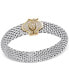 Diamond Dew Drop Popcorn Mesh Bracelet (1/2 ct. t.w.) in Sterling Silver and 14k Plated Gold