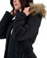 Фото #3 товара Juniors' Belted Faux-Fur-Hooded Puffer Coat