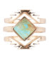 Women's Aztec Bronze and Genuine Turquoise Stack Ring Set, 3 Piece