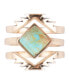 ფოტო #2 პროდუქტის Women's Aztec Bronze and Genuine Turquoise Stack Ring Set, 3 Piece