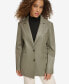 ფოტო #1 პროდუქტის Women's Single-Breasted Faux-Leather Blazer