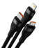Фото #2 товара Kabel przewód 3w1 USB do USB-C / iPhone Lightning / micro USB 1.2m - czarny