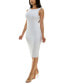 Фото #3 товара Juniors' Scoop-Neck Imitation Pearl-Trim Sequin Bodycon Dress