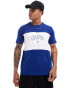 Фото #1 товара Champion Rochester collegiate colourblock t-shirt in blue and white