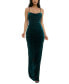 ფოტო #1 პროდუქტის Juniors' Cowlneck Ruched Metallic-Knit Gown