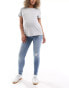 Фото #5 товара ONLY Maternity Blush skinny jeans with frayed hem in mid blue