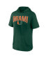 Men's Green Miami Hurricanes Outline Lower Arch Hoodie T-shirt