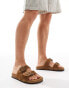 Фото #1 товара Jack & Jones suede double strap sandals in tan