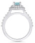 ფოტო #3 პროდუქტის Aquamarine and Diamond Halo Ring