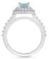 Фото #3 товара Aquamarine and Diamond Halo Ring