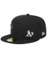 ფოტო #4 პროდუქტის Men's Black Oakland Athletics Jersey 59FIFTY Fitted Hat