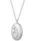 ფოტო #4 პროდუქტის Mother-Themed Oval Locket Pendant Necklace in Sterling Silver
