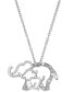 Macy's diamond Elephant and Baby Pendant Necklace (1/10 ct. t.w.) in Sterling Silver
